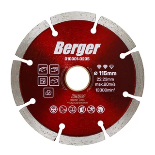 BERGER szegmentált gyémánttárcsa 115x22,23/SH7mm