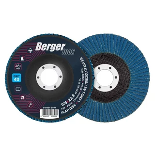 BERGER INOX lamellás csiszolótányér F27 egyenes 125x22,2 P40Z