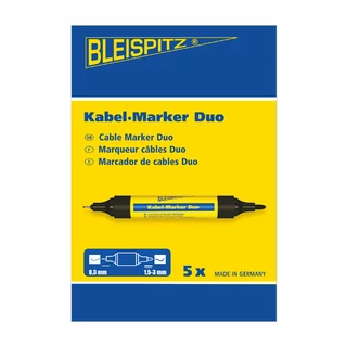 BLEISPITZ Duo kétvégű kábeljelölő 0,3/1,5-3,0mm fekete 5db No.1928