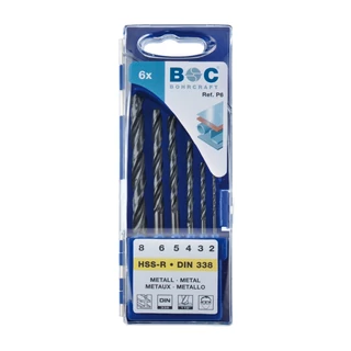 BOHRCRAFT csigafúró készlet HSS-R 6r. 2,0-8,0 P6 Plastic-Box