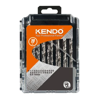 KENDO csigafúró készlet HSS-G 19r. 1,0-10,0/0,5 P-Box No.11603233