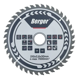 BERGER körfűrésztárcsa keményfém váltó fogazattal HM 450x3,6x30mm Z60/WZ