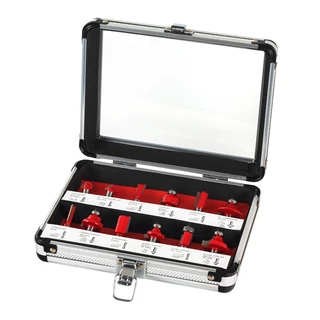 BERGER felsőmaró készlet 8mm befogócsappal HM 12r. alu boxban