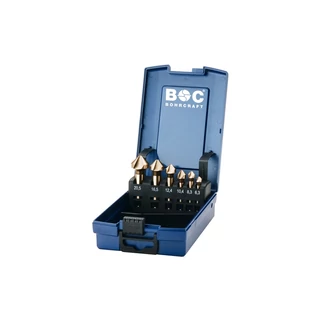 BOHRCRAFT kúpsüllyesztő készlet 90° három vágóélű HSS-E Co5 6r. 6,3-20,5 KS6-K Co ABS-Box