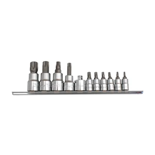 HANS 1/4"+3/8" furatos TORX bit-dugókulcsfej készlet 11r. TH10-TH60 56025-11