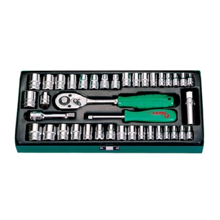 HANS 1/4"+3/8" vegyes dugókulcskészlet 40r. 4-19mm + 3/16"-3/4" 5640MA