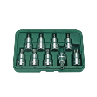 HANS 1/2" furatos TORX bit-dugókulcsfej készlet 9r. TH20-TH60 46025-9