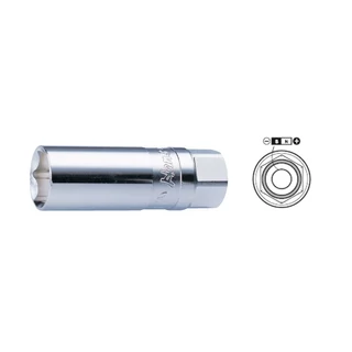 HANS 1/2" mágneses gyertya dugókulcsfej 16mm CrV 4335M16