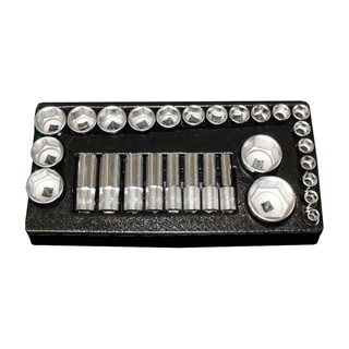 HANS 1/2" dugókulcsfej készlet 29r. 10-46mm CrV TT-2 fiókmodul