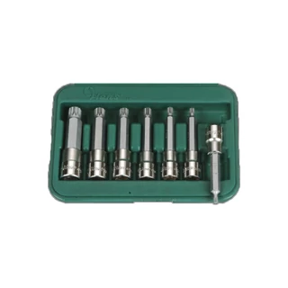 HANS 1/2" XZN-12Pt hosszú bit-dugókulcsfej készlet 7r. M5-M16 46028-47