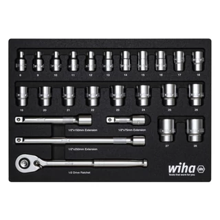 WIHA 1/2" dugókulcskészlet 25r. 8-28 mm fiókmodul 338-91/No.44740