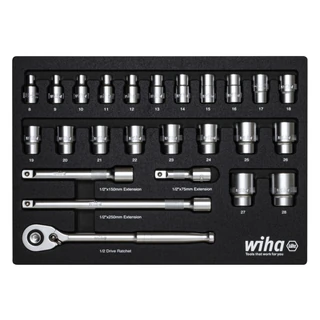 WIHA 1/2" dugókulcskészlet 25r. 8-28 mm fiókmodul 338-91/No.44740