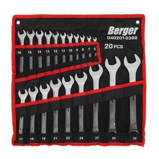 BERGER csillag-villás kulcskészlet elliptikus 20r. 6-32mm CrV