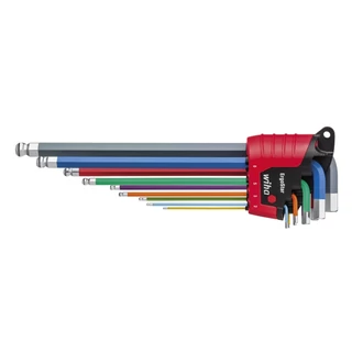 WIHA ErgoStar MagicRing gömbvégű imbuszkulcs készlet hosszú színes 9r. SW1,5-10 369RF/No.41979