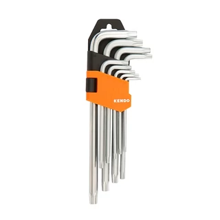 KENDO furatos TORX kulcs készlet hosszú 9r. T10-T50 CrV No.20742