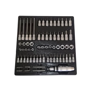 HANS 3/8"+1/2" bit-dugókulcsfej és ütvecsavarzó készlet 67r. TT-59 fiókmodul