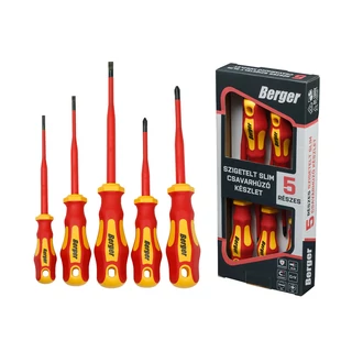 BERGER VDE szigetelt slim csavarhúzó készlet 5r. SL+PH CrV