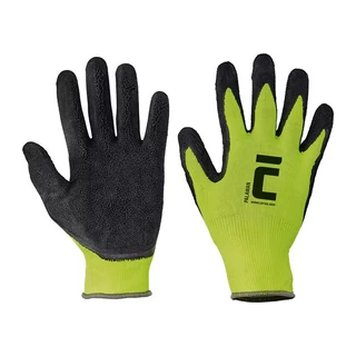 PALAWAN nylon latex mártott munkavédelmi kesztyű fekete/sárga 8-as No.0108002999080