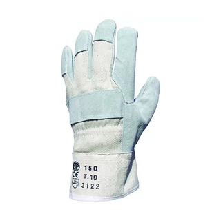 EP munkavédelmi bőrkesztyű, szürke marhahasíték/fehér vászon kézhát 10-es No.150