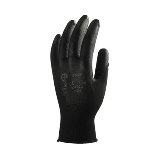EP munkavédelmi tenyéren mártott poliuretán precíziós kesztyű fekete 9-es No.6039