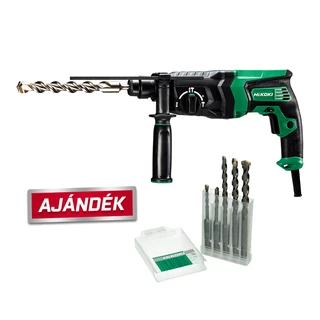 HIKOKI DH26PC2 SDS-Plus fúrókalapács 830W 2,9J +Ajándék SDS-Plus fúrószár szett
