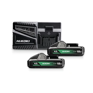 HIKOKI UC18YFSLWEZ akkumulátor töltő + 2db. 18V 4Ah akku egység