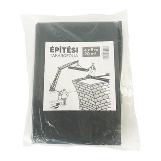 LZ építési takarófólia létrázható extra vastag PE 20m2 (4x5m) 75mikron fekete