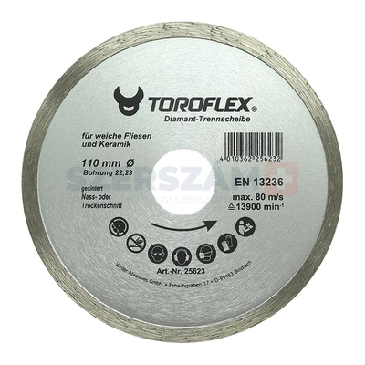 TOROFLEX BASIC csempe gyémánttárcsa 110x22,2/SH5,5