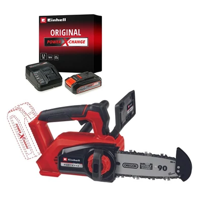 EINHELL FORTEXXA 18/20 TH Solo akkus láncfűrész 4600020 - PXC Li akku+töltő 18V 2,5Ah Starter Kit 4512097 (Tavaszi akciós csomag)
