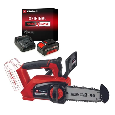 EINHELL FORTEXXA 18/20 TH Solo akkus láncfűrész 4600020 - PXC Li akku+töltő 18V 4,0Ah Starter Kit 4512042 (Tavaszi akciós csomag)