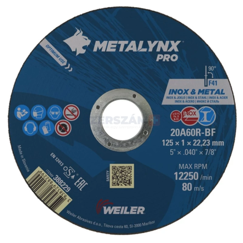 METALYNX PRO INOX vágókorong 125x2,0x22,2 20A36P-BF