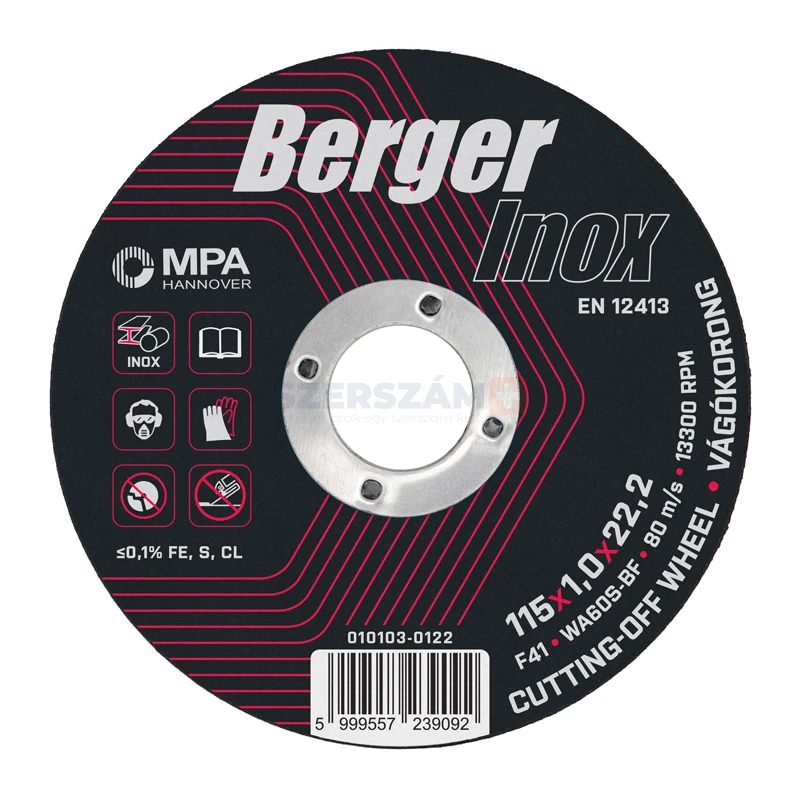 BERGER INOX vágókorong 115x1,0x22,2 A60S-BF