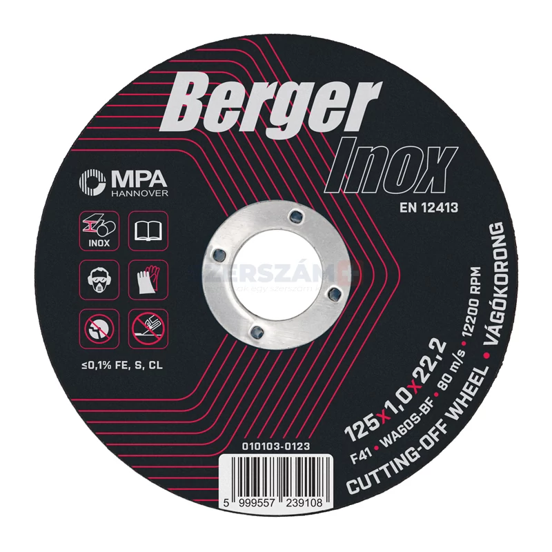 BERGER INOX vágókorong 125x1,0x22,2 A60S-BF