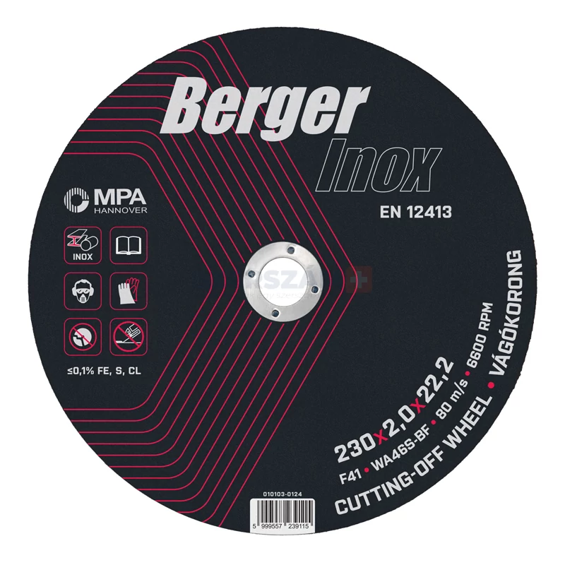 BERGER INOX vágókorong 230x2,0x22,2 A46S-BF