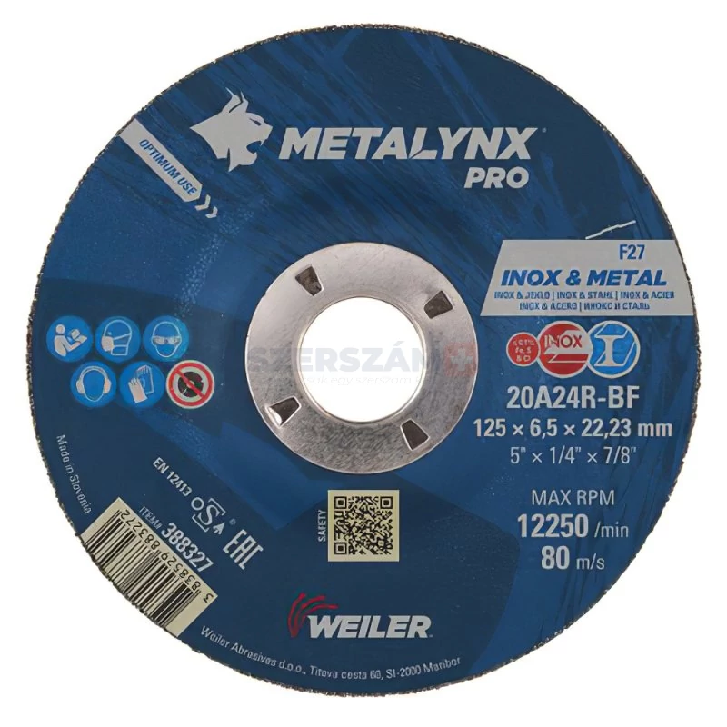 METALYNX PRO INOX tisztítókorong 115x6,5x22,2 20A24R-BF