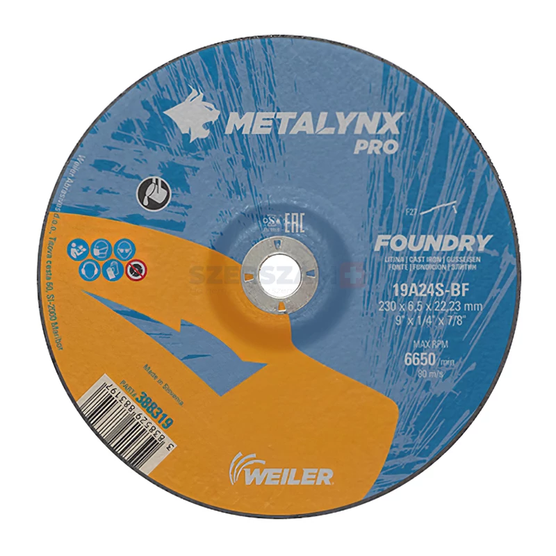 METALYNX PRO FOUNDRY tisztítókorong 230x6,5x22,2 19A24S-BF