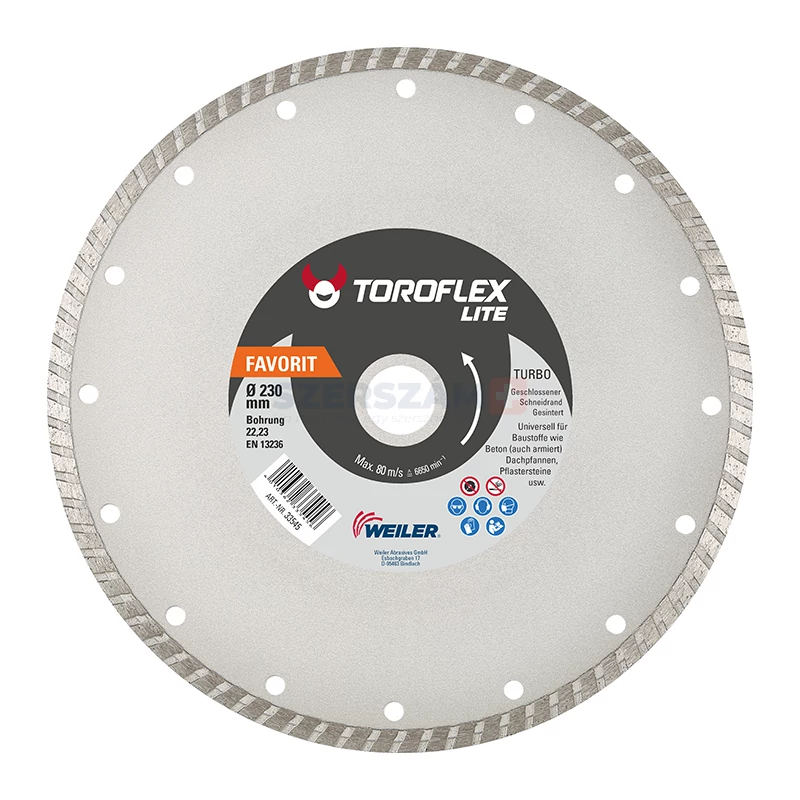 TOROFLEX FAVORIT TURBO gyémánttárcsa 125x22,2/SH8