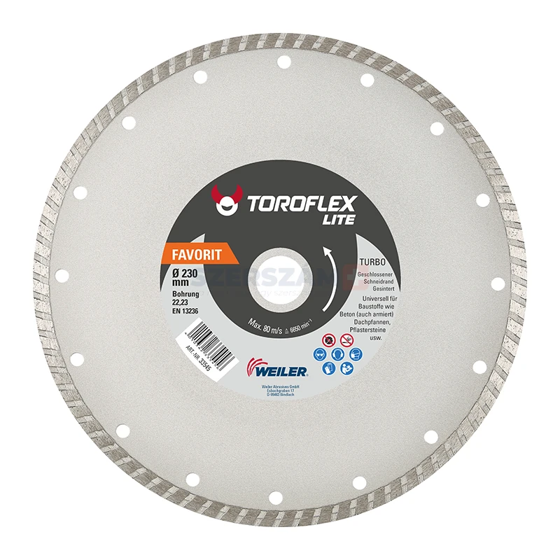 TOROFLEX FAVORIT TURBO gyémánttárcsa 230x22,2/SH8