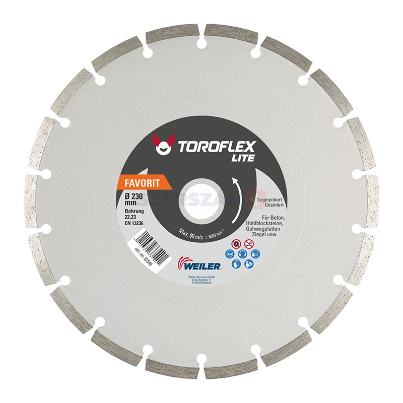 TOROFLEX FAVORIT SINTER gyémánttárcsa 230x22,2/SH8