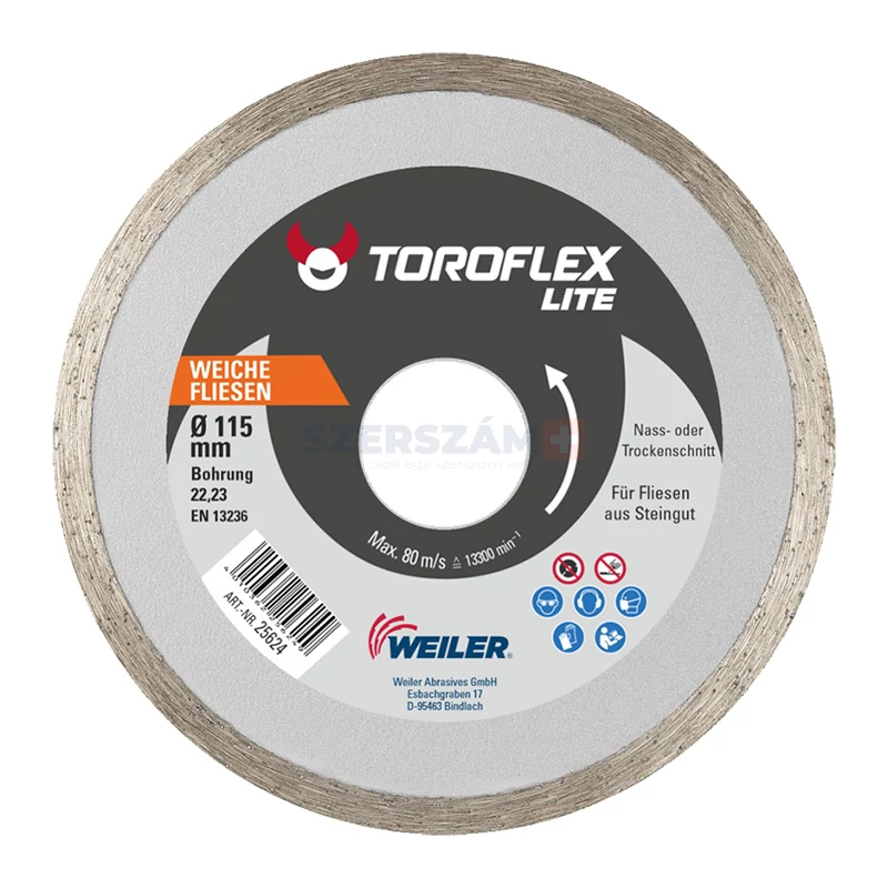 TOROFLEX FAVORIT CONTINUE gyémánttárcsa 180x25,4/SH6