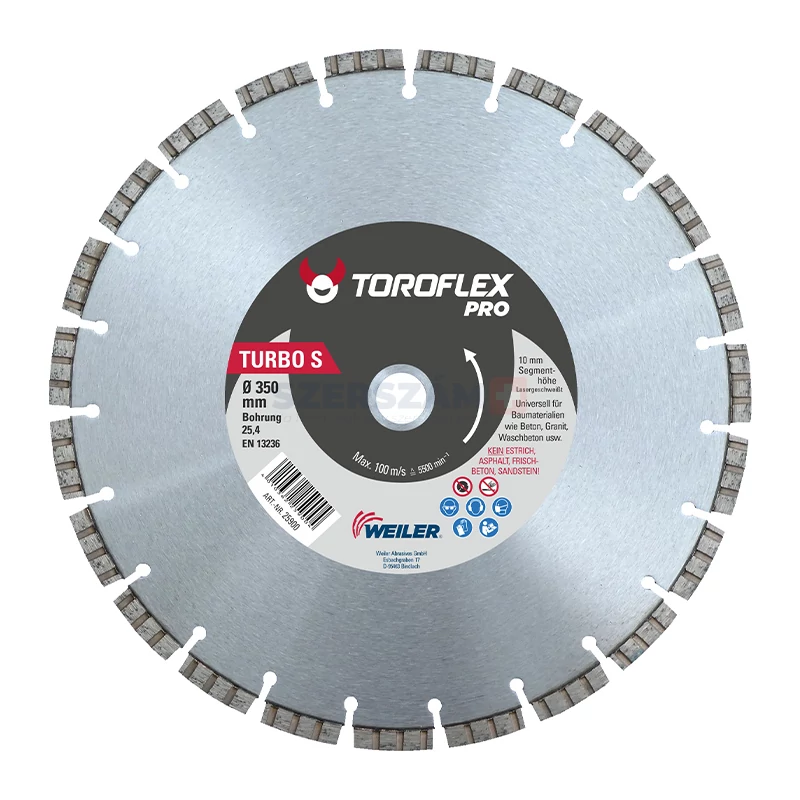 TOROFLEX TURBO LASER gyémánttárcsa 350x25,4/SH10