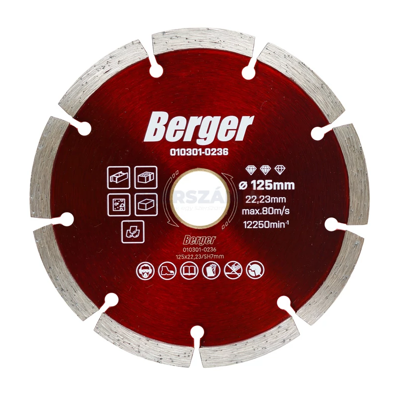 BERGER szegmentált gyémánttárcsa 125x22,23/SH7mm