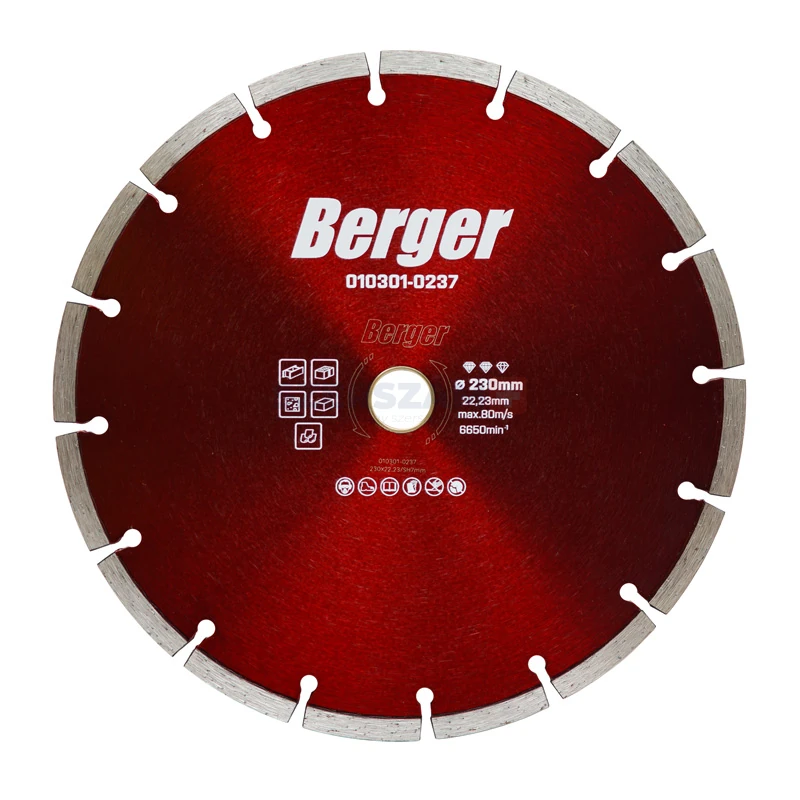 BERGER szegmentált gyémánttárcsa 230x22,23/SH7mm