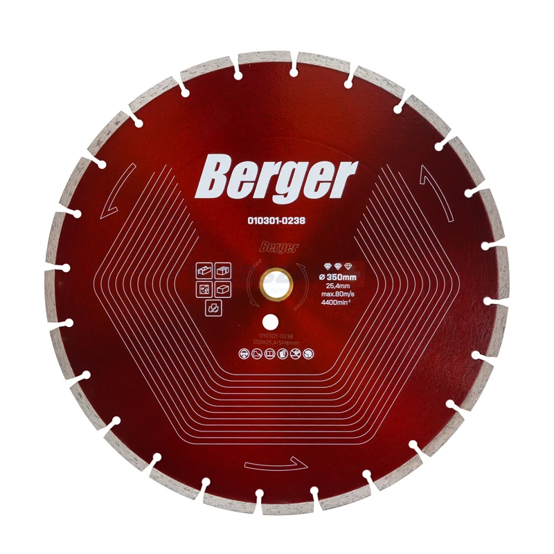 BERGER szegmentált gyémánttárcsa 350x25,4/SH8mm