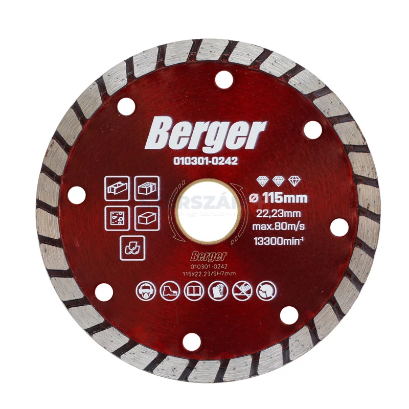 BERGER turbo gyémánttárcsa 115x22,23/SH7mm