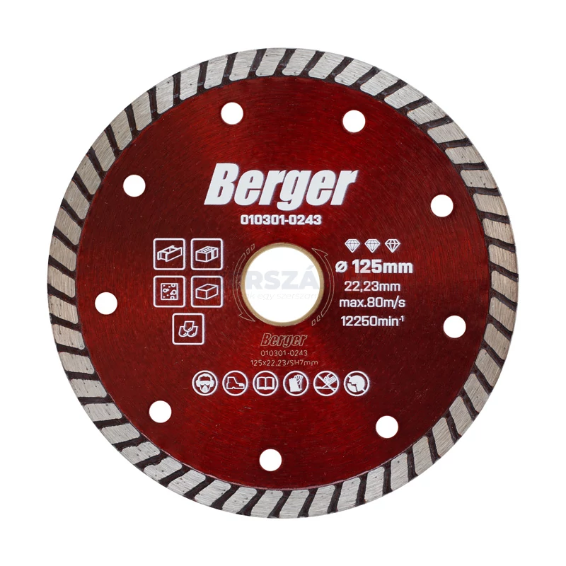BERGER turbo gyémánttárcsa 125x22,23/SH7mm