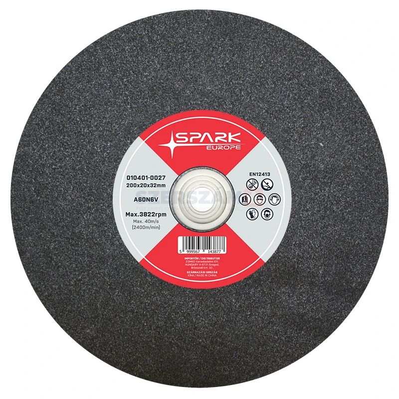 SPARK köszörűkorong szürke d200x20x32/25/20/16 A60N6V-40m/s F1