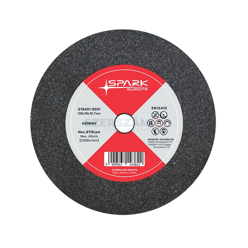 SPARK köszörűkorong szürke d125x16x12,7 A60N6V-40m/s F1