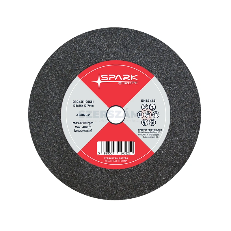 SPARK köszörűkorong szürke d125x16x12,7 A60N6V-40m/s F1