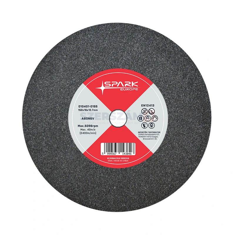 SPARK köszörűkorong szürke d150x16x12,7 A60N6V-40m/s F1